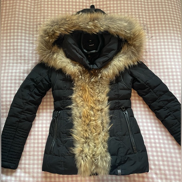 RUDSAK Black Fur-Trimmed Coat - Picture 1 of 7